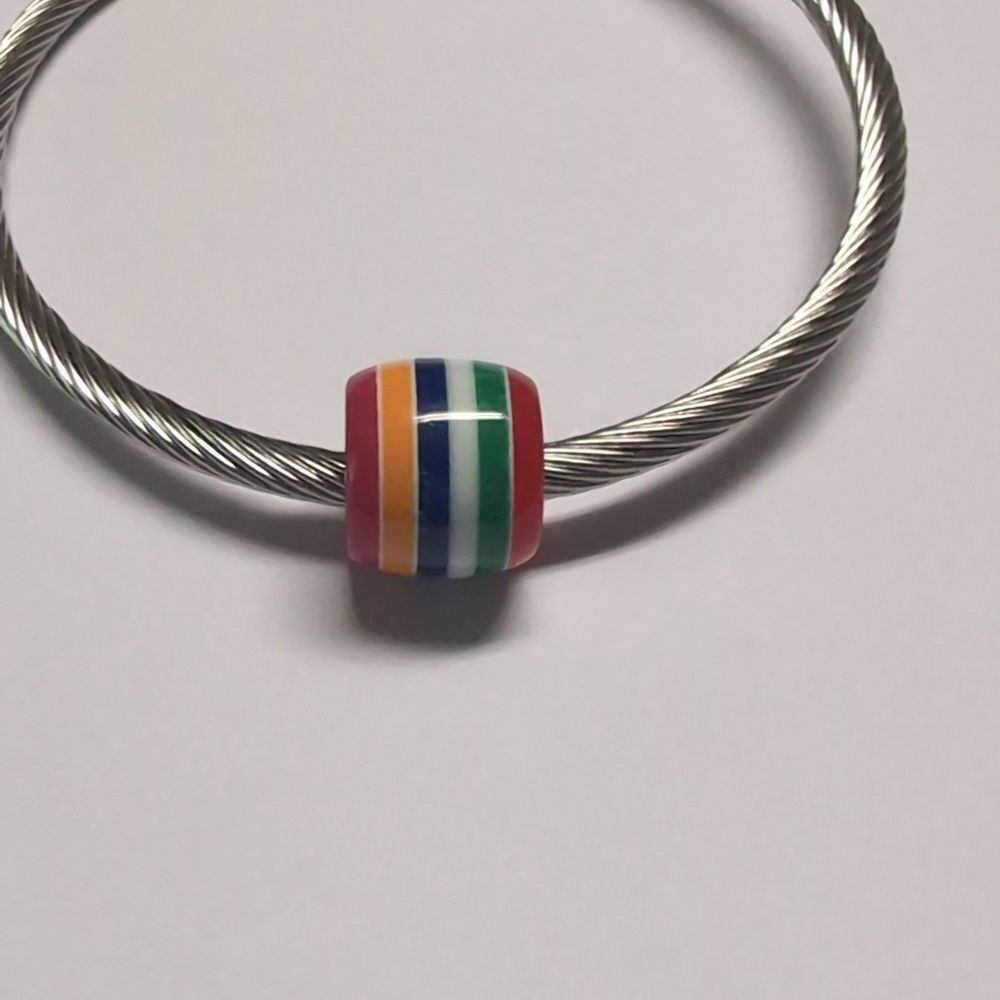 Multicolor Striped Charm‎ for Pandora Style Bracelet